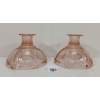 Image 3 : LOT OF 2 - PINK DEPRESSION GLASS CANDLE STICK HOLDERS
