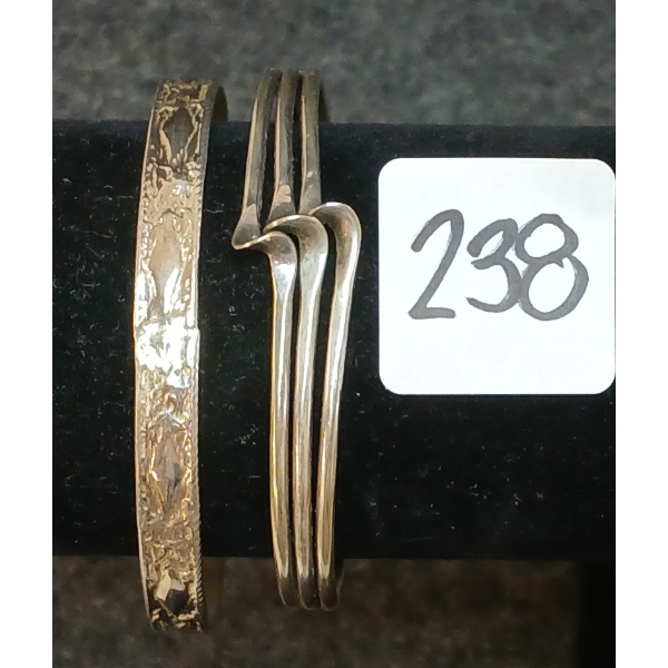 LOT OF 2 - STERLING SILVER BANGLES