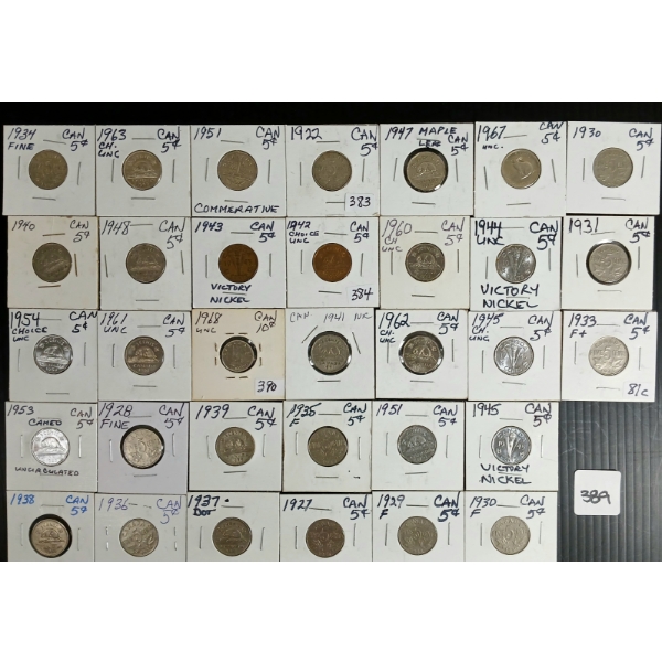 QTY OF CDN 5 & 10 CENT COINS