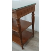 Image 4 : WALNUT FRENCH ART NOUVEAU SIDE TABLE W/ GLASS TOP