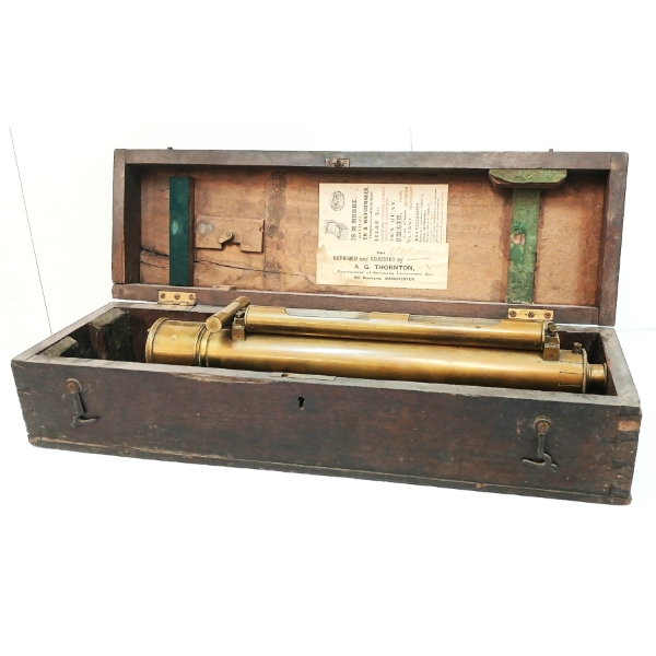 TROUGHTON & SIMMS LONDON TOPOGRAPHIC LEVEL W/ CASE - CIRCA 1880-1900's