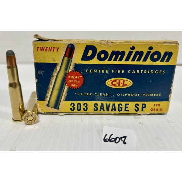 AMMO: 20X CIL .303 SAVAGE - 190 GR SP