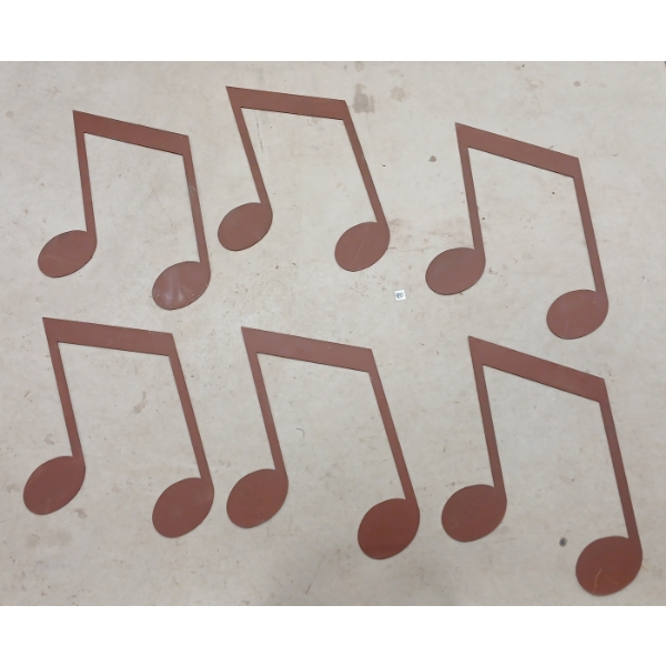 LOT OF 6 - MUSIC NOTES - LASER-CUT METAL WALL ART