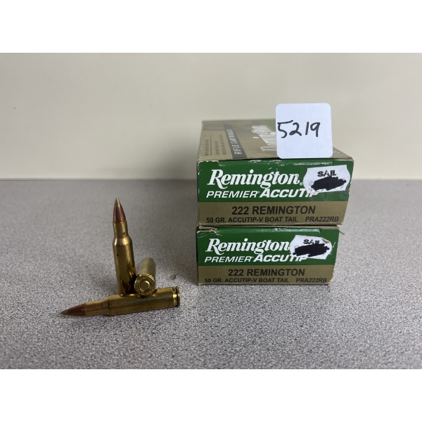 AMMO: 40X REMINGTON .222 REM 50 GR. ACCUTIP BOAT TAIL