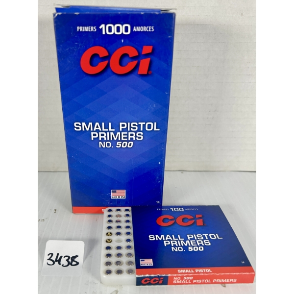 PRIMERS: 999X CCI NO.500 SMALL PISTOL STANDARD 