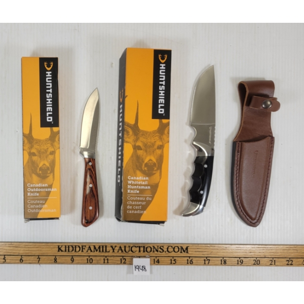 LOT OF 2 - HUNTSHIELD CANADIAN OUTDOORSMAN KNIVES