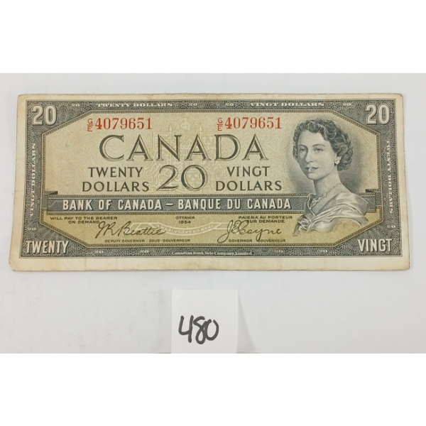 1954 CDN $20 BANKNOTE