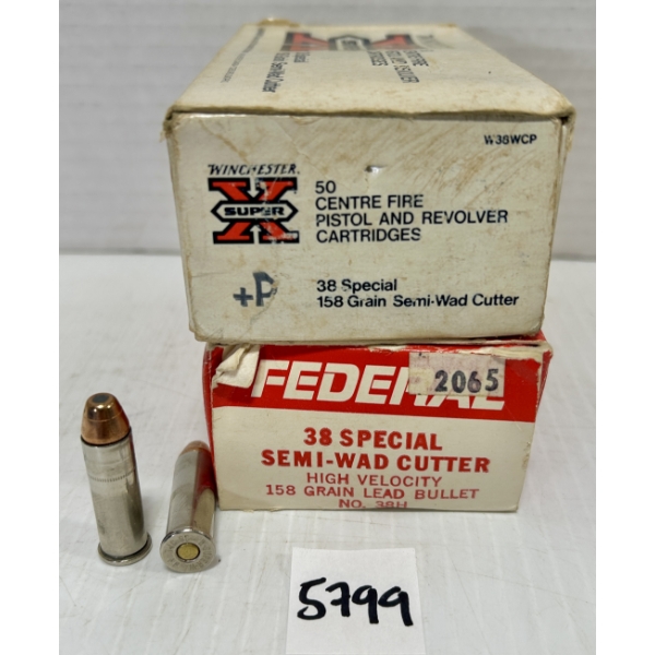 AMMO / BRASS: 10X LIVE & 89X BRASS .38 SPL - POSSIBLY RELOADS