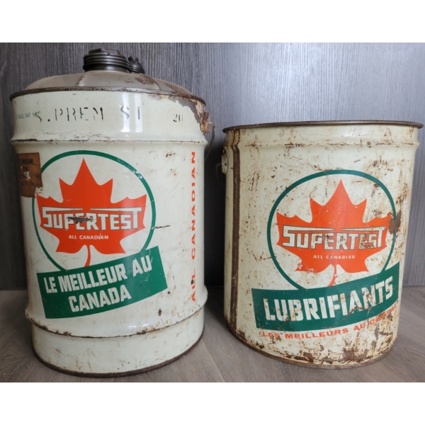  LOT OF 2 - SUPERTEST LUBRICANT PAILS - 5 GAL