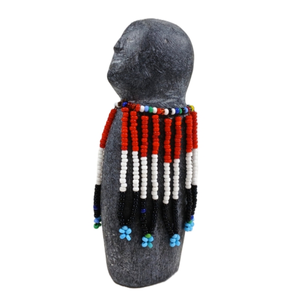 "FIGURE W/ BEAD WORK" BY ALICE AKAMAK (PRS CDN ARTIST) - STONE & BEADS