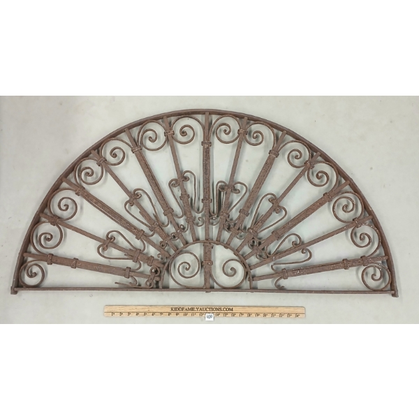 HAND FORGED WROUGHT IRON FANLIGHT TRANSOM GRILLE