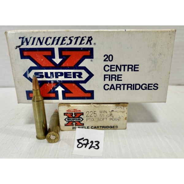 AMMO: 40X WINCHESTER .225 WIN - 55 GR SP