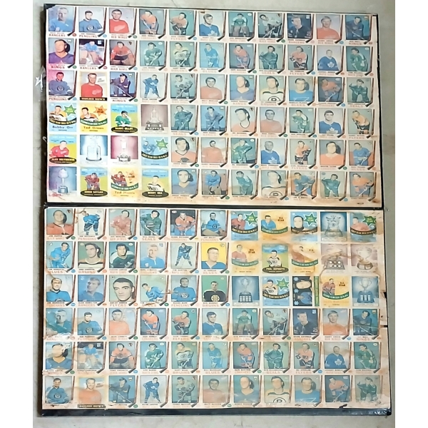 LOT OF 2 - 1969-1970 OPC UNCUT HOCKEY CARD SHEETS ON BOARDS