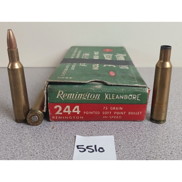 AMMO / BRASS: 12X REMINGTON KLEANBORE .244 REM - 75GR - PSP - 1X BRASS