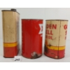Image 2 : LOT OF 3 - SHELL MOTOR OIL INCL X-100, GOLDEN SHELL & OUTBOARD MOTOR QT CANS