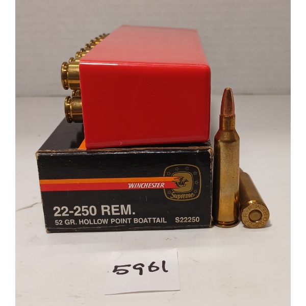 AMMO: 34X WINCHESTER SUPREME .22-250 REM - 50 & 52GR - HPBT & SILVERTIP