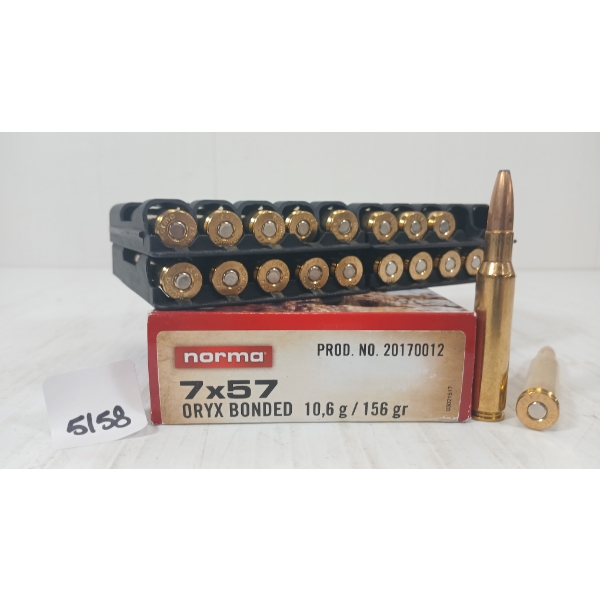 AMMO: 20X NORMA 7X57 ORYX BONDED - 156GR 