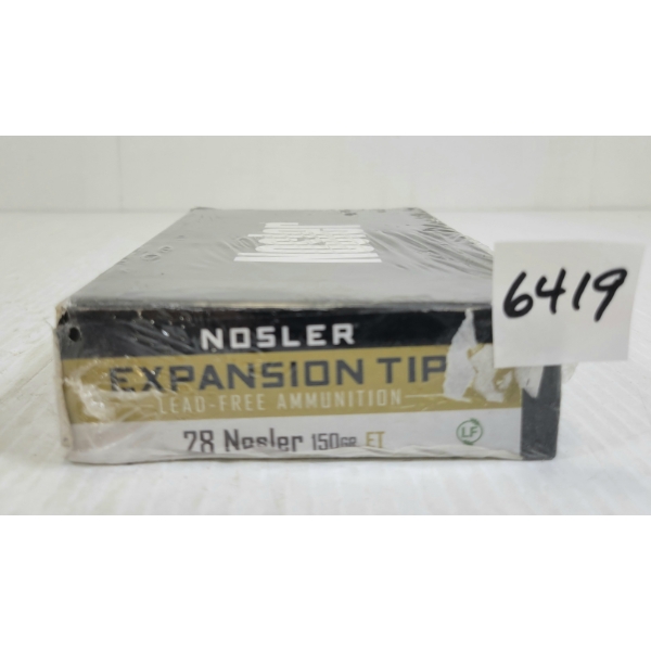 AMMO: 20X NOSLER EXPANSION TIP .28 NOSLER - 150GR - FT - SEALED