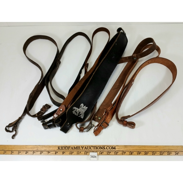 LOT OF 7 - GUN SLINGS - TED BOURDON, ETC