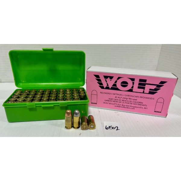 AMMO: 100X .45 ACP RELOADS - 230 GR FMJ & LRN