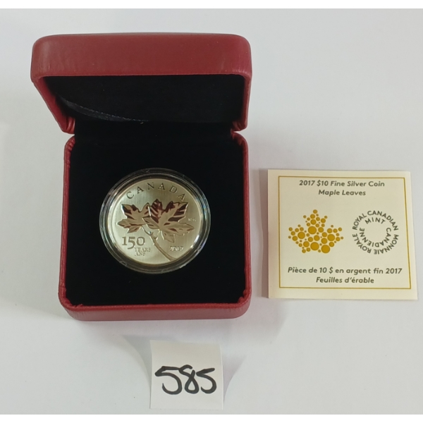 2017 CDN $10 SILVER COIN - MAPLE LEAVES