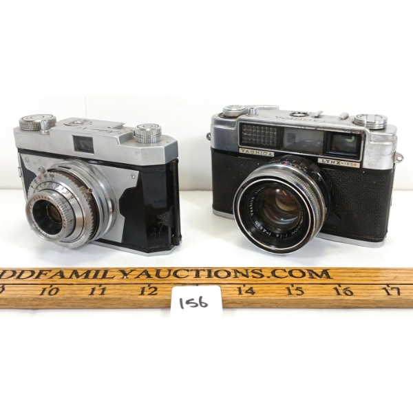 LOT OF 2 - 1960 YASHICA LYNX 1000 35MM & 1955 KALIMAR A 45MM CAMERAS