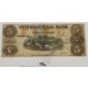 Image 1 : 1858 INTERNATIONAL BANK OF CANADA $5 BANKNOTE