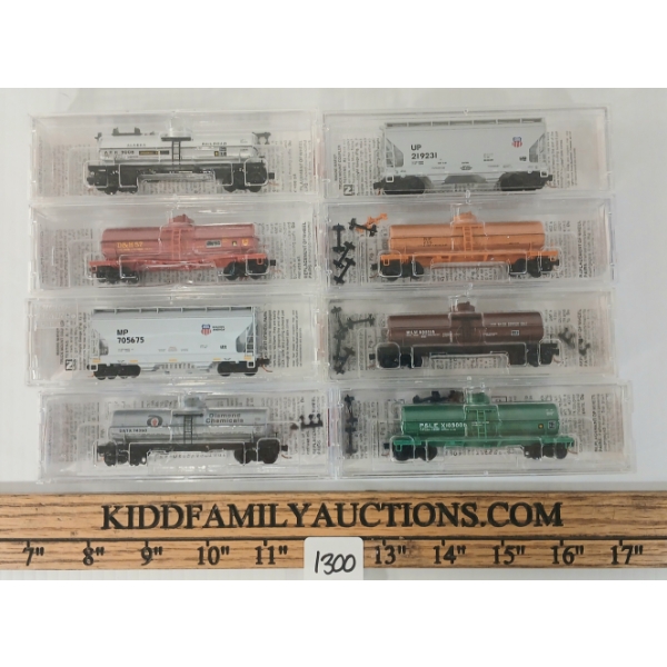LOT OF 8 - MICRO TRAINS - ALASKA RAILROAD, MILWAUKEE ROAD, DELAWARE & HUDSON, ETC
