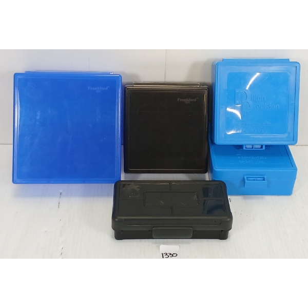 LOT OF 5 - AMMO BOXES - .38-.45