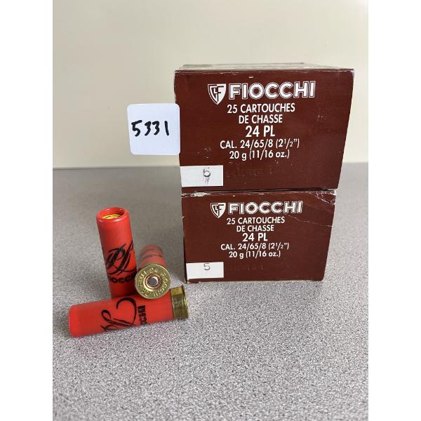 AMMO: 50X FIOCCHI 24 GA 2-1/2IN -11/16OZ NO5 SHOT