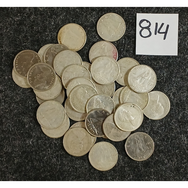 LOT OF 35 - 1968 CDN SILVER DIMES