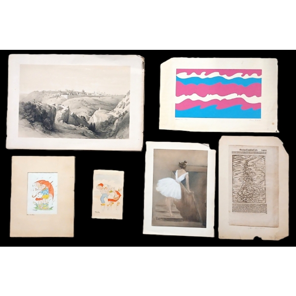 LOT OF 6 - "WAVES," "JERUSALEM, FROM THE ROAD...," "BALLERINA STUDY," ETC