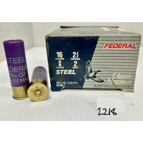 AMMO: 23X FEDERAL 16 GA 2-3/4 IN - #2 STEEL