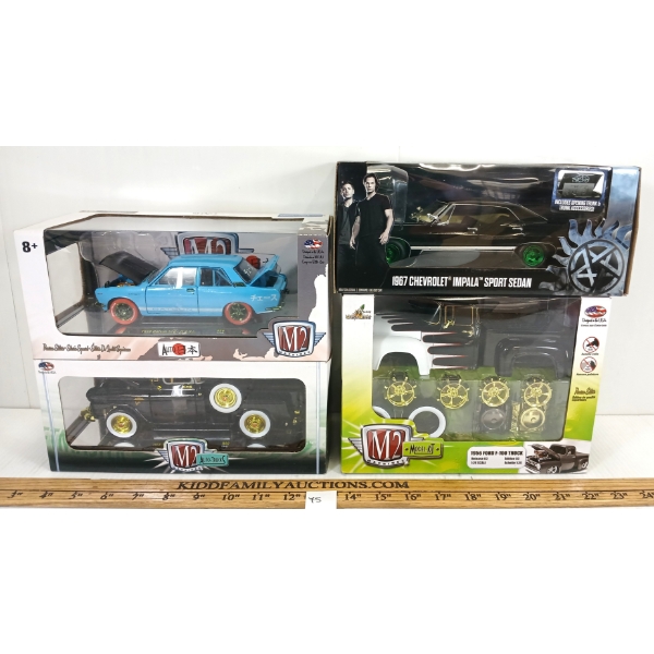 LOT OF 4 - GREENLIGHT & M2 MACHINES MODELS - SUPERNATURAL '67 CHEVROLET IMPALA SPORTS SEDAN, ETC