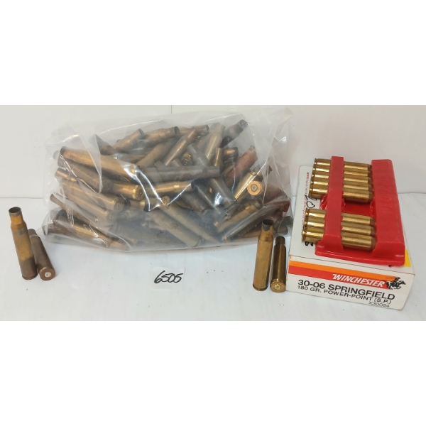 BRASS: APPROX 115X MIXED .30-06CAL - ONCE FIRED