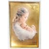 Image 2 : LOT OF 3 - GOLD & SILVER FOIL ETCHINGS - INCL MOTHER & CHILD, ETC. 