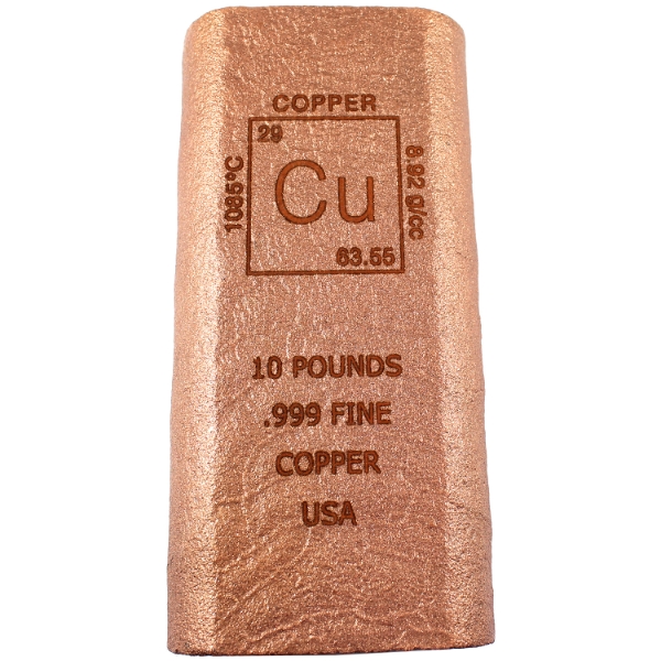 10 Pound USA .999 Fine Copper Bar