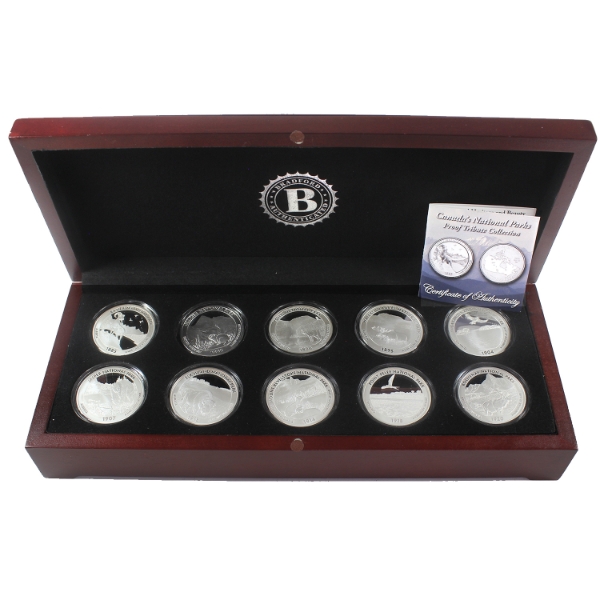 Canada's National Parks Proof Tribute Collection Silver-Plated 10 Piece Set
