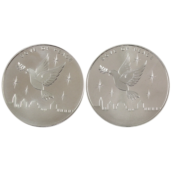 2x 1oz Jerusalem The Holy Land Mint 2023 & 2024 Dove Of Peace .999 Fine Silver. 2pcs (tax Exempt)