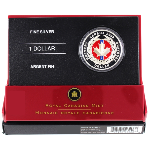 2006 Medal of Bravery Enamel Proof Silver Dollar (Tax Exempt)