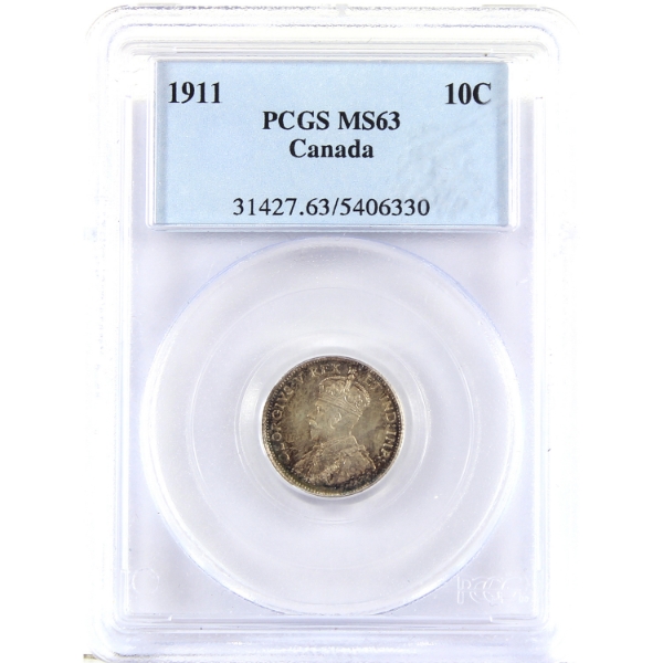 10-cent 1911 PCGS MS63