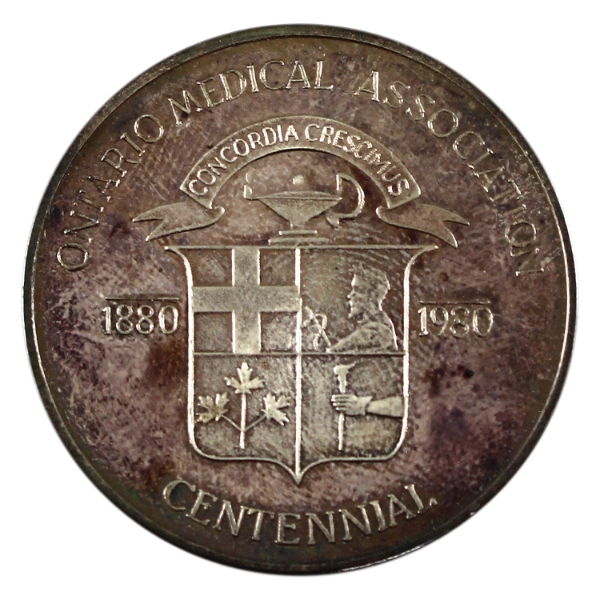 1980 Ontario Medical Association Centennial Medal 0.510oz-Silver 21mm