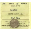Image 1 : 5-cent 1902 ICCS MS66 Landon Sale