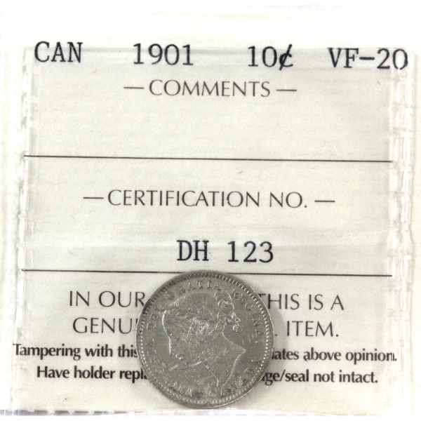 10-cent 1901 ICCS VF20