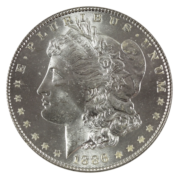 USA Silver 1886 Morgan Dollar GEM BU