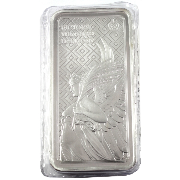 10oz St. Helena 2023 10 Pounds Victory Through Harmony .999 Fine Silver Bar (Tax Exempt)