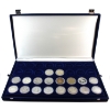 Image 1 : Silver $1 & Nickel $1 1939-1978 Bulk Collection in Blue Velvet Display Case with 2 Trays. 18pcs. 