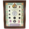 Image 1 : *Selected Canadian Coinage of Elizabeth II 10-coin Set with Two 5-cent Stamps in Wooden Frame