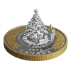Image 1 : 2020 $50 Christmas Train. 5oz .9999 Fine Silver w/ .925 Sterling Silver Tree & Train & Gold Plating.
