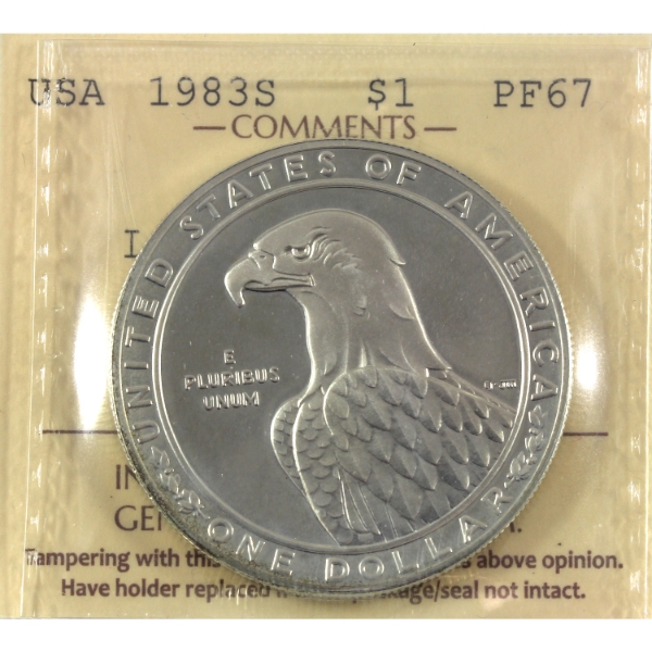 USA Silver 1983S L.A. Olympiad Commemorative Dollar ICCS PF67 UHC